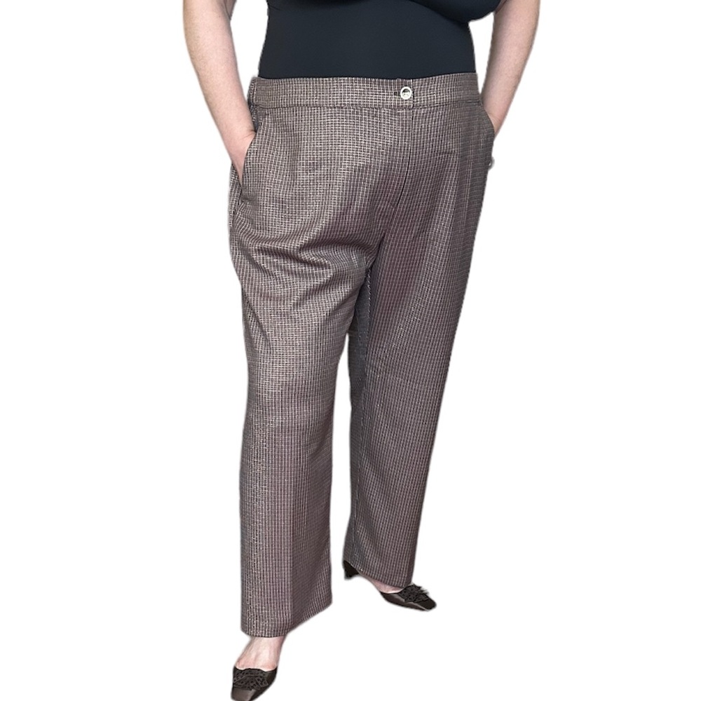 Persona by Marina Rinaldi Houndstooth Metallic Dress Pants size 31 US 22W